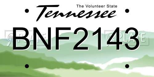 BNF2143 Tennessee License Plate