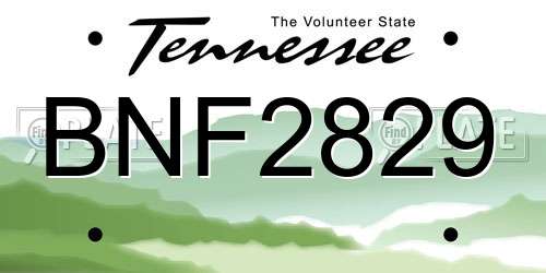 BNF2829 Tennessee License Plate