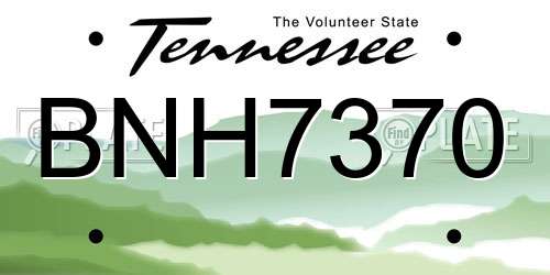 BNH7370 Tennessee License Plate