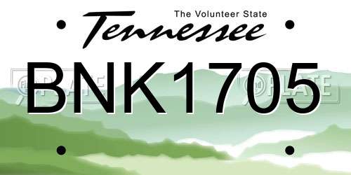 BNK1705 Tennessee License Plate