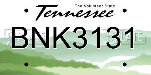 BNK3131 Tennessee License Plate