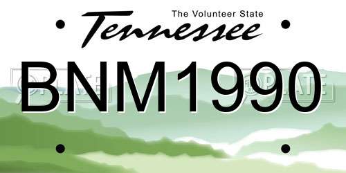 BNM1990 Tennessee License Plate