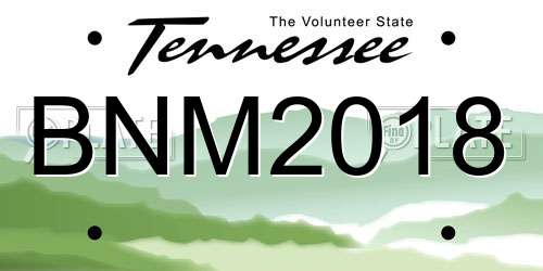 BNM2018 Tennessee License Plate