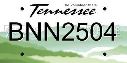 BNN2504 Tennessee License Plate