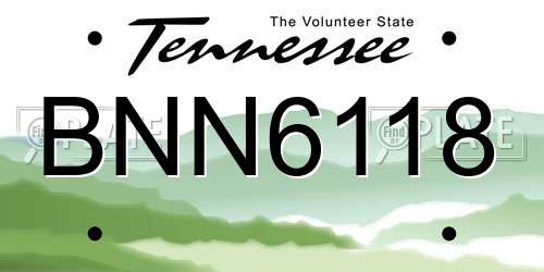 BNN6118 Tennessee License Plate