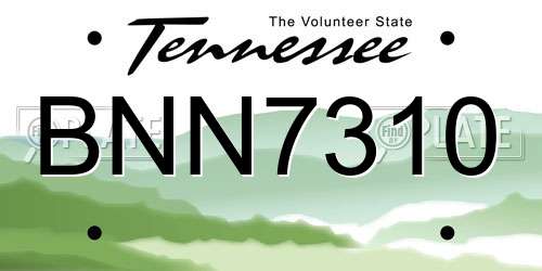 BNN7310 Tennessee License Plate