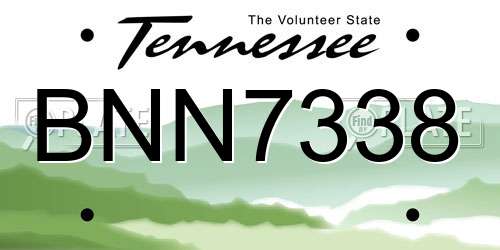 BNN7338 Tennessee License Plate