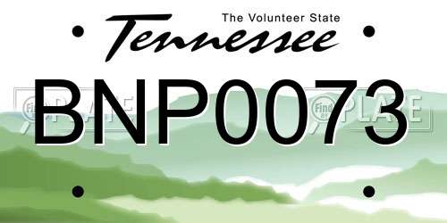 BNP0073 Tennessee License Plate