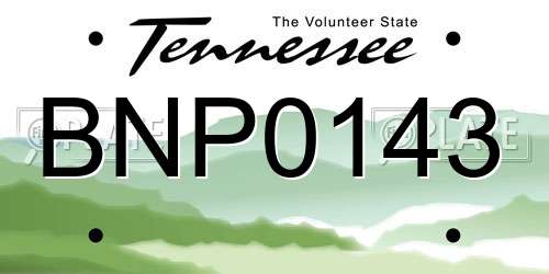 BNP0143 Tennessee License Plate