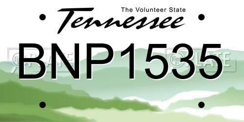 BNP1535 Tennessee License Plate