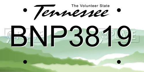 BNP3819 Tennessee License Plate