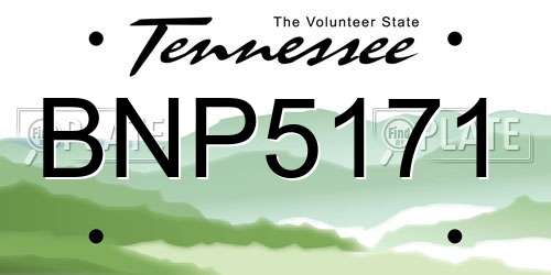 BNP5171 Tennessee License Plate