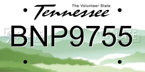 BNP9755 Tennessee License Plate