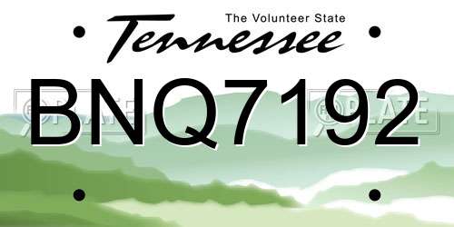 BNQ7192 Tennessee License Plate