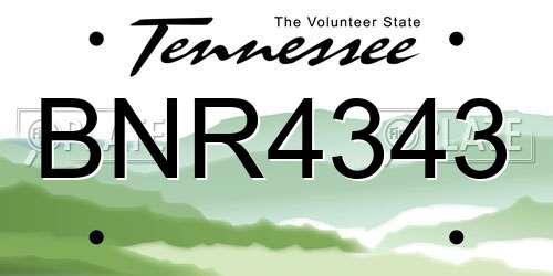 BNR4343 Tennessee License Plate