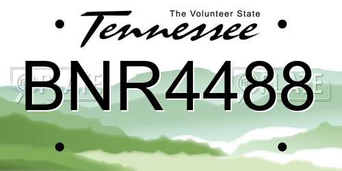 BNR4488 Tennessee License Plate