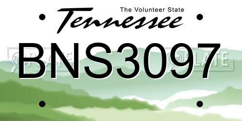 BNS3097 Tennessee License Plate