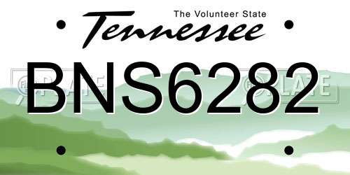 BNS6282 Tennessee License Plate