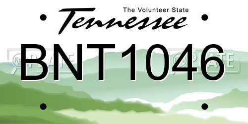 BNT1046 Tennessee License Plate