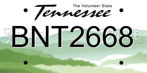 BNT2668 Tennessee License Plate