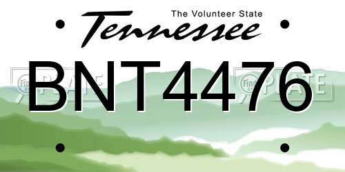 BNT4476 Tennessee License Plate