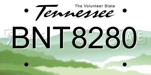 BNT8280 Tennessee License Plate