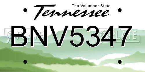 BNV5347 Tennessee License Plate