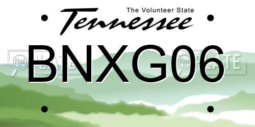 BNXG06 Tennessee License Plate