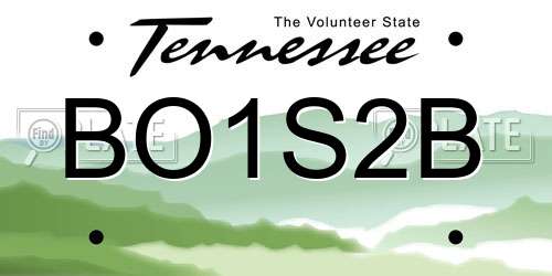BO1S2B Tennessee License Plate
