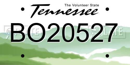 BO20527 Tennessee License Plate