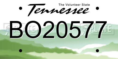 BO20577 Tennessee License Plate