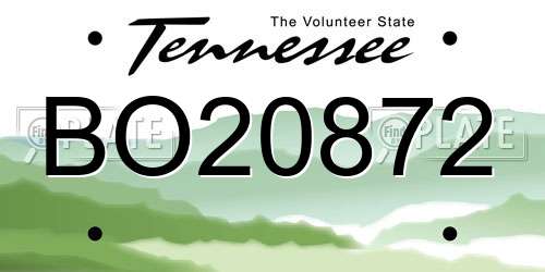 BO20872 Tennessee License Plate