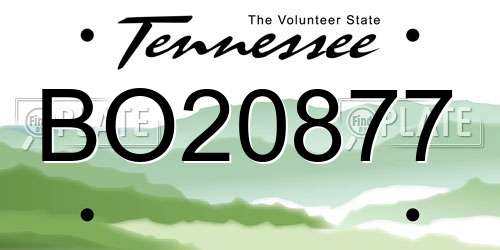 BO20877 Tennessee License Plate