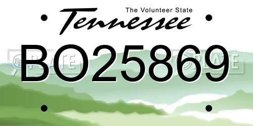 BO25869 Tennessee License Plate