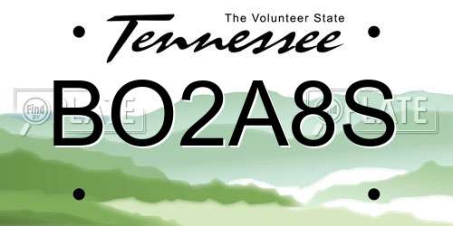 BO2A8S Tennessee License Plate