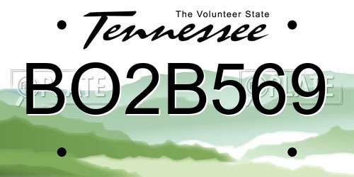 BO2B569 Tennessee License Plate