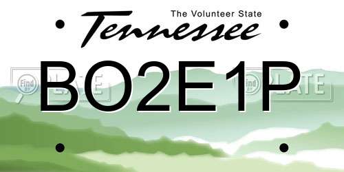 BO2E1P Tennessee License Plate