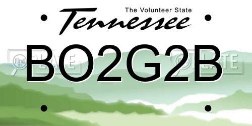 BO2G2B Tennessee License Plate