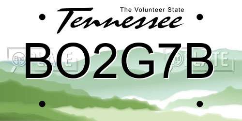 BO2G7B Tennessee License Plate