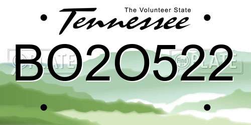 BO2O522 Tennessee License Plate