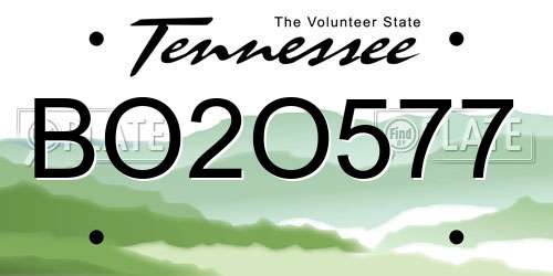BO2O577 Tennessee License Plate