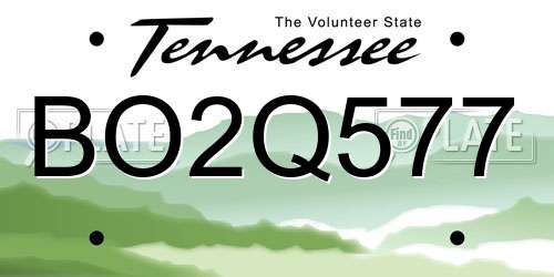 BO2Q577 Tennessee License Plate