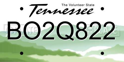 BO2Q822 Tennessee License Plate