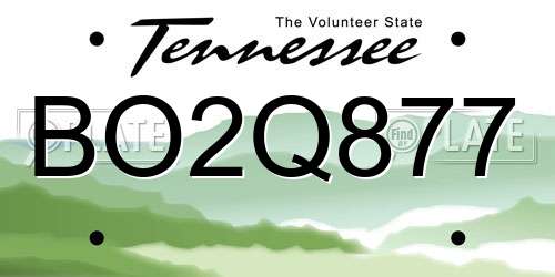 BO2Q877 Tennessee License Plate