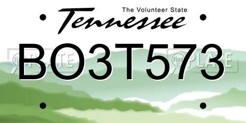 BO3T573 Tennessee License Plate