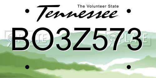 BO3Z573 Tennessee License Plate