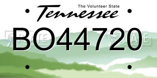 BO44720 Tennessee License Plate