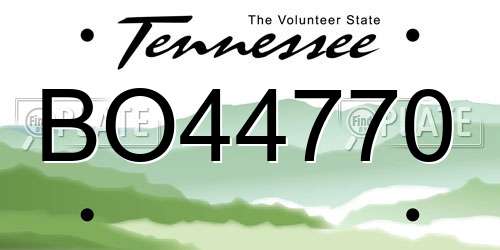 BO44770 Tennessee License Plate