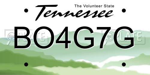 BO4G7G Tennessee License Plate