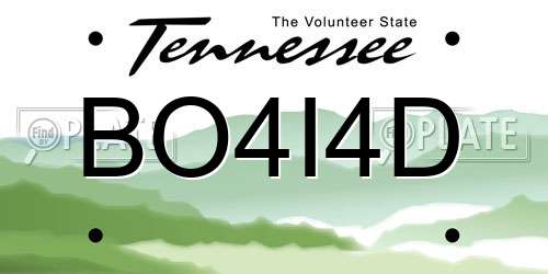BO4I4D Tennessee License Plate